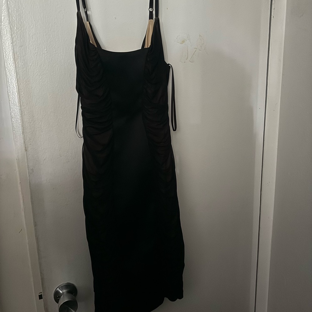 Barely worn BEBE shirt evening dress with skinny straps in excellent condition